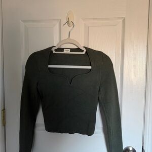 Abercrombie & Fitch Olive Long Sleeve Blouse